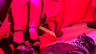 Rubber & Ava Fetishart Give Perv a Latex Footjob Part 1