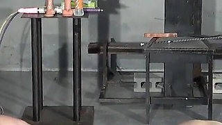 Two Masochists Push Each Other's Asses with Anal Dildos Inserted, Masturbation Show, Licking and Cleaning Own Semen