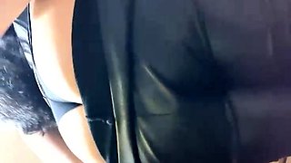 Amateur busty brunette masturbates and does hand job