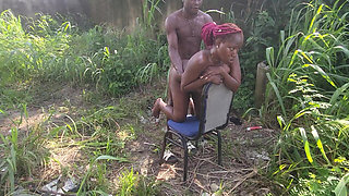 Two Lovers Traveling by Road Decided to Fuck in the Bush When There Bus Has Issued