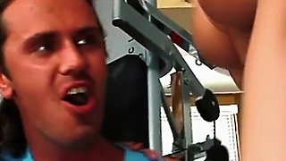 Cindy Dollar and Lena Cova Double-team a Gym Guy with Hardcore Anal