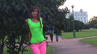 Tera amateur brunette girl public posing