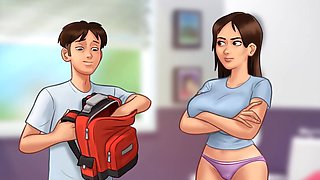 MissKitty2K's insatiable summertime saga continues with part 60 featuring big-boobed mom and her stepsister