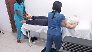 Nurse Porn!! They Seduce a Patient to Fuck in the Hospital.