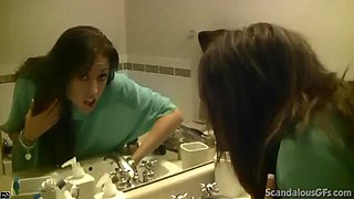 Sexy teen sucks on dick in a POV close up