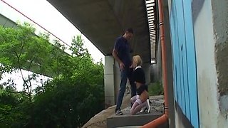 Amazing Blonde German Doll Fucked Under the Bridge