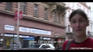 Hot Brunette Julie Gives Blowjob in Public Toilet - Amateur Sex & Cum in Mouth