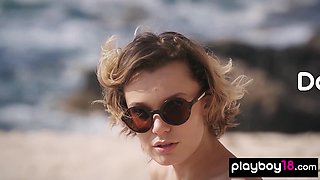 Naked Russian mom gets some vitamin D