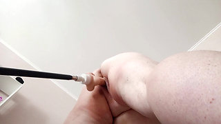 horny neighbor has fun with a sex machine