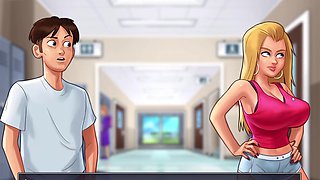 Korean milf Hotbhabi and daddy caught in summertime saga fun