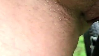 On the Bicycle Bouncing Boobs and Rubbing My Big Clit with Fun