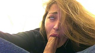Czech amateur blowjob and fucking POV in public