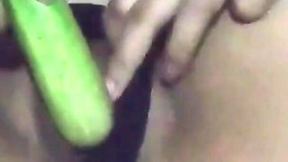 Masturbation Alone with Cucumber