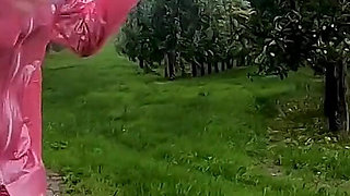 Lucy's Transparent Rainwear & Outdoor Public Pussy Tease