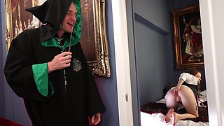 Sweet Witch Blows Teacher and Takes His Cock Up Her Ass