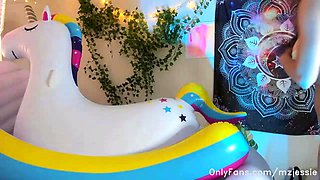 Stacked brunette goes solo toys and masturbation