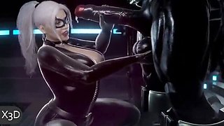 Venom Fucks Black Cat Hard - 3D Hentai Anal & Blowjob with Big Cock Cumshot