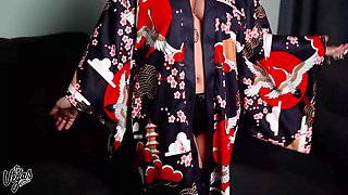 How Cute Do I Look Sucking Cock In My New Kimono From Anime Dakimakura Pillow?
