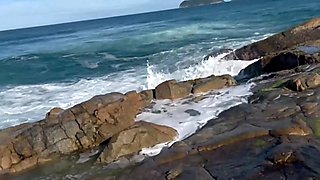 She Sucks My Cock in Public on the Beach