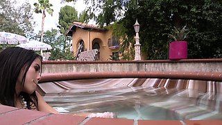 Megan and Abigail doing it in the pool