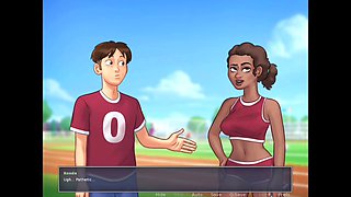 Busty schoolgirl Jenny from Summertime Saga enjoys a steamy first day at school