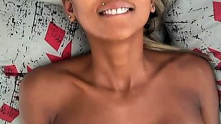 Big cock loving amateur blonde rides dick anally