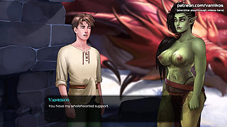 Big Boobs Giant Orc Woman Dirty Outdoor Sex and Pussy Creampie - Cartoon Animated Porn Game - What a Legend! - Part 25