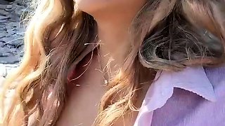 Sexy blonde amateur babe give blowjob and fucking to cumshot