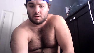 Fat amateur boy fucks his ass with a dildo and jerks off