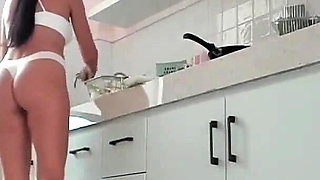 Working on Phone in Sexy Outfit, Fitness, Cooking Dinner