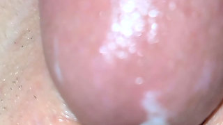 Precum on clit with a cream pie and female orgasm