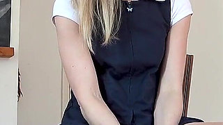 Student Flashes Panties Hinting for Better Grades