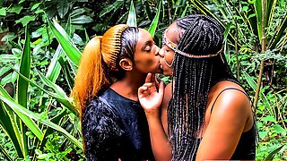African festival outdoor lesbian makeout