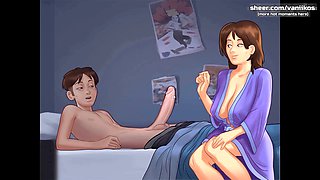 Wild night in bed with my sexy stepmom featuring big-ass and big-boobs