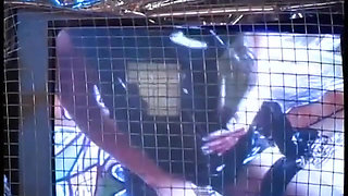 Latex sex with big cock dude and hot brunette babe