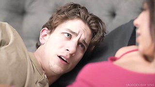 Beautiful brunette Kylie Rocket is enjoying jumping on a long penis