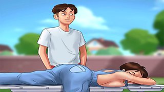 Cucumber masturbation, hentai sex, dad