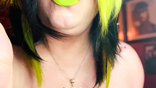 The Green Witch Tina Snua Sparks Up A Cigarette With Match Light Up - Wig Smoking Smoker Makeup Halloween