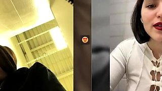 Smoking hot brunette toying tasty pussy in stockings