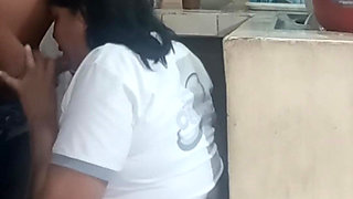 Maid Fucking and Sucking When She Washes Dirty Dishes