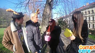 Picked up corrupt beotches got pussybanged in amateur foursome