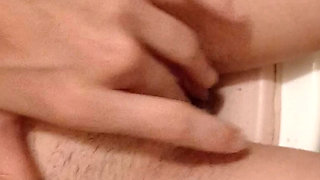 I Masturbate Riskily on a Toilet in a Public Restroom in College