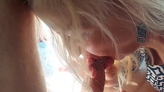 MILF Blonde Housewife Takes It Doggy & Swallows in POV