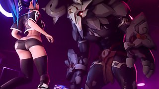 Cute 3d animated teen accepts a task from her viewers to ride a tremendous black cock