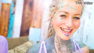 Lesbian Orgy - ANAL and Squirt - Tattooed Girls fuck each other holes and lick tehre cunts - ATM, Gapes, Squirting