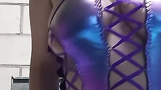 Smoking in Shiny Sexy Lingerie