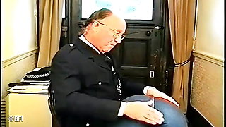 Dirty cops spanking and punish MILF ass