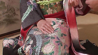 Sexy Japanese Girl Masturbates with Passion in Front of a Guy
