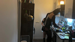 Fetish Lofts Cooking Session with TV Slave Part 2-4.