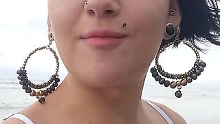 Influencer Sucking Dick in Public on a Beach